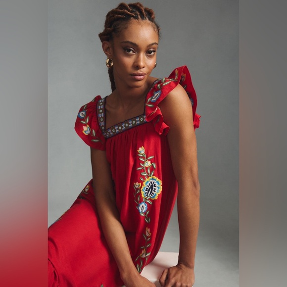 FARM Rio Red Floral Maxi Dress - Picture 4 of 6